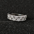 Moissanite Ring in Platinum Overlay Sterling Silver 1.46 Ct.