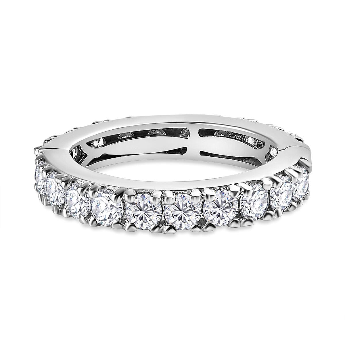 Moissanite Openable Full-Eternity Ring in Platinum Overlay Sterling Silver 1.93  Ct. 7668960 0