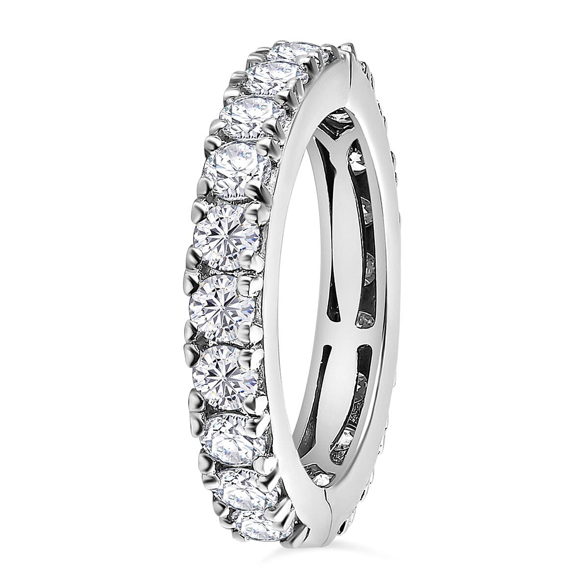 Moissanite Openable Full-Eternity Ring in Platinum Overlay Sterling Silver 1.93  Ct. 7668960 3