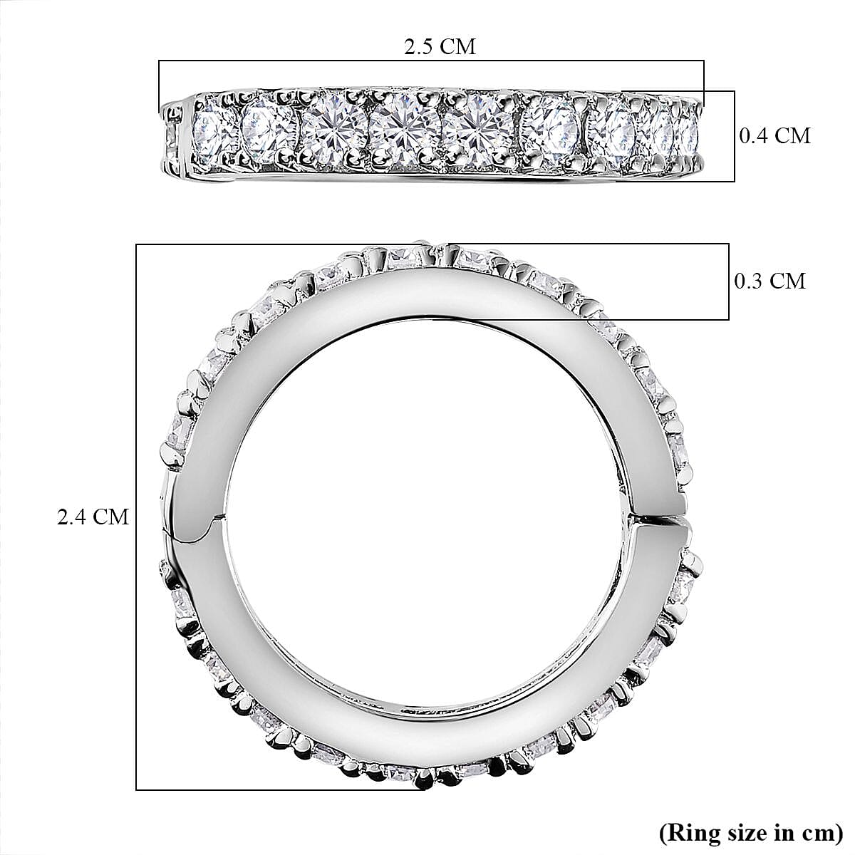 Moissanite Openable Full-Eternity Ring in Platinum Overlay Sterling Silver 1.93  Ct. 7668960 4