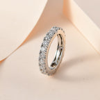 Moissanite  Band Ring in Platinum Overlay Sterling Silver 1.96 ct  1.940  Ct.