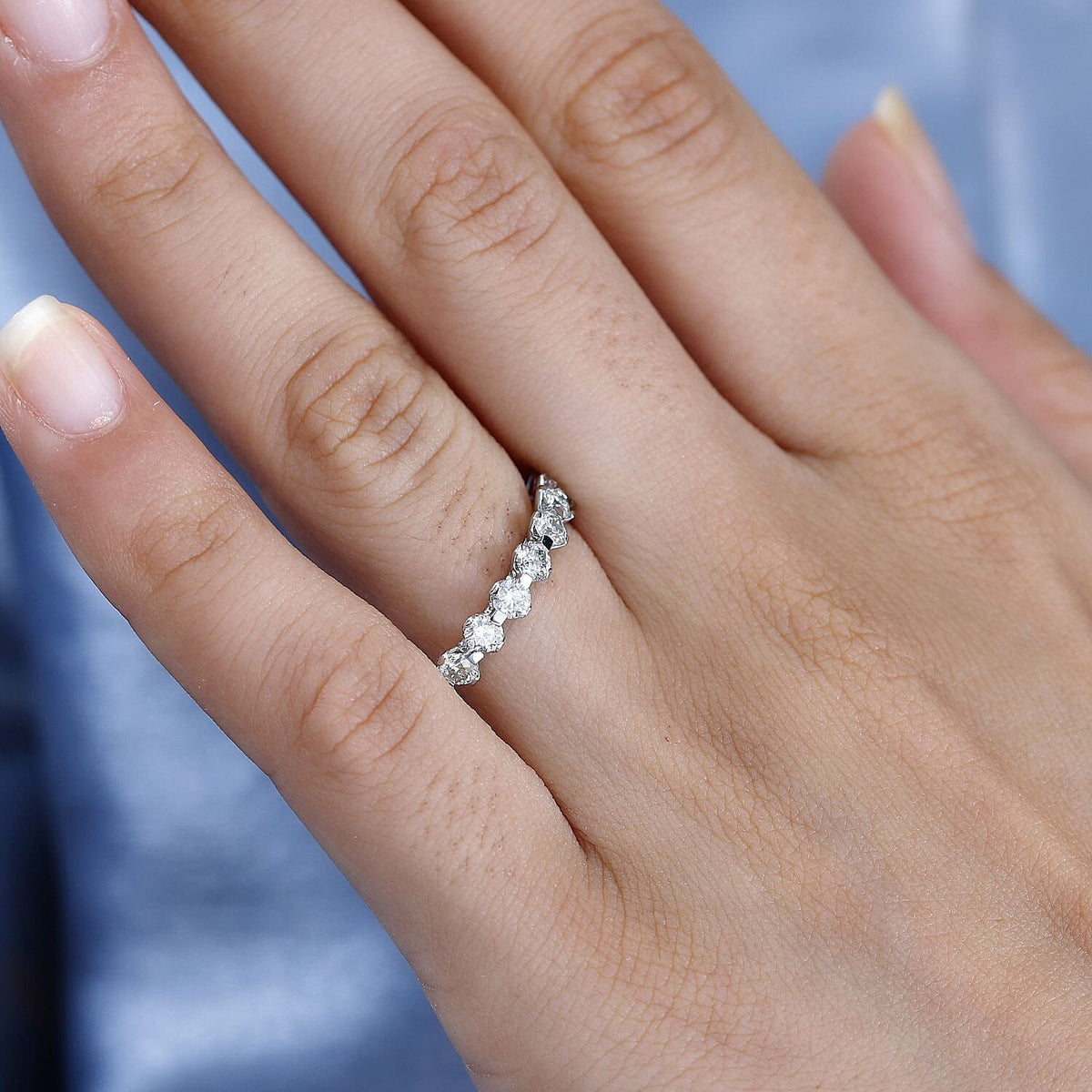 Moissanite  Band Ring in Platinum Overlay Sterling Silver 2.00 ct  1.900  Ct. 7823382 2
