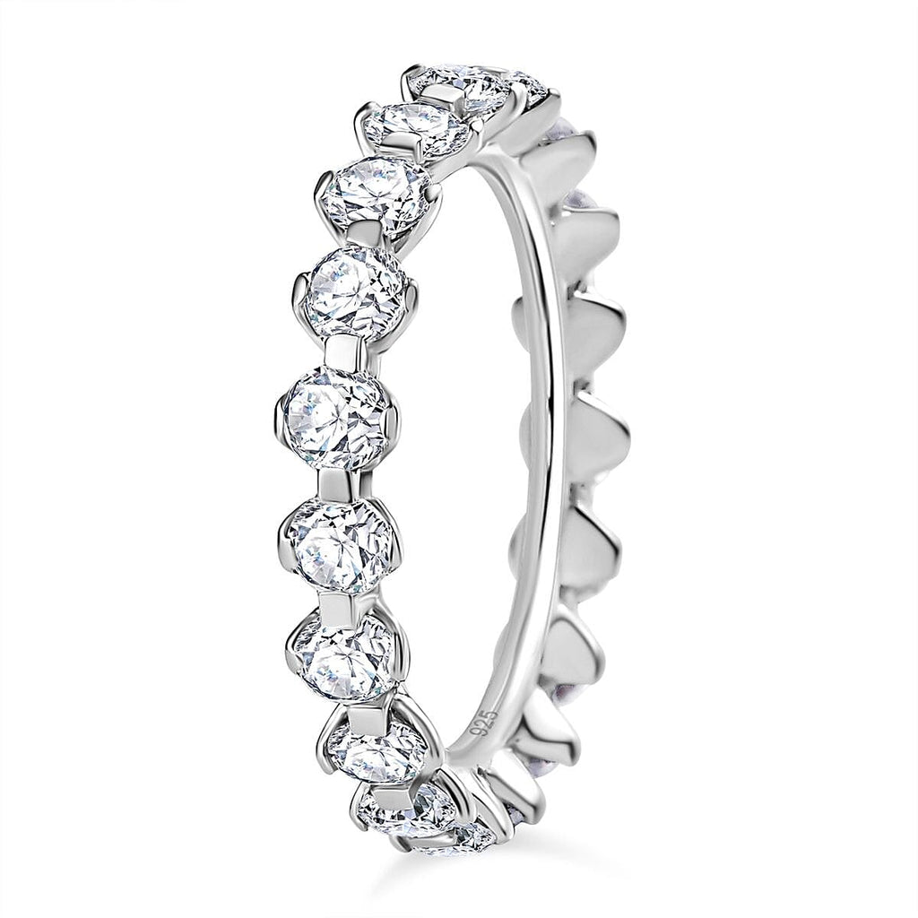 Moissanite  Band Ring in Platinum Overlay Sterling Silver 2.00 ct  1.900  Ct.