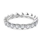 Moissanite  Band Ring in Platinum Overlay Sterling Silver 2.00 ct  2.100  Ct.
