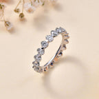 Moissanite  Band Ring in Platinum Overlay Sterling Silver 2.00 ct  2.100  Ct.