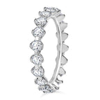 Moissanite  Band Ring in Platinum Overlay Sterling Silver 2.00 ct  2.100  Ct.