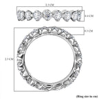 Moissanite  Band Ring in Platinum Overlay Sterling Silver 2.00 ct  2.100  Ct.