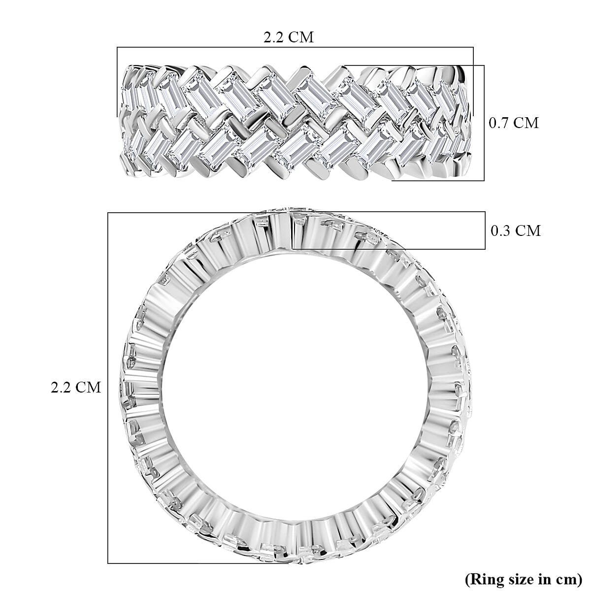 Moissanite Band Ring in Platinum Overlay Sterling Silver 2.75 Ct. 7734912 5