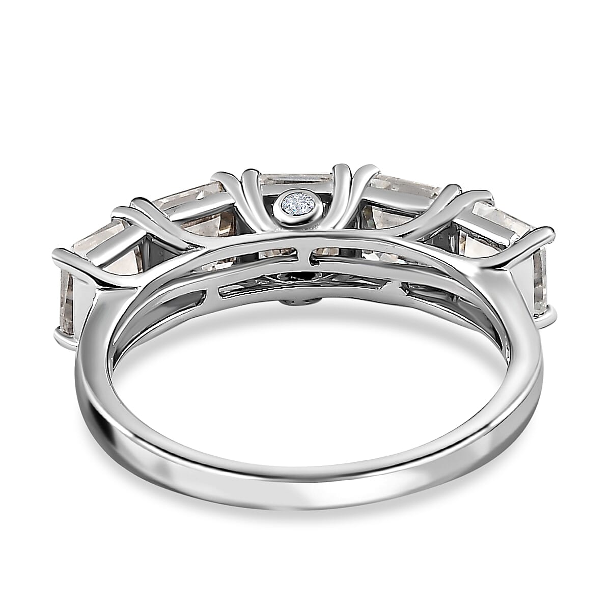 Asscher Cut Moissanite Engagement Ring in Platinum Overlay Sterling Silver 3.21 Ct. 7567590 5