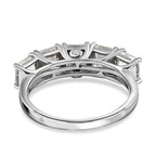 D'Joy Asscher Cut Moissanite 5 Stone Band Ring in Platinum Overlay Sterling Silver 3.38 Ct.