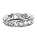 Moissanite Band Ring in Platinum Overlay Sterling Silver 3.57 Ct, Silver Wt. 8.44 Gms