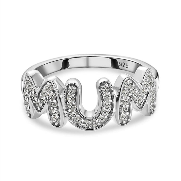 Moissanite Cluster Ring in Platinum Sterling Silver 7370657 1