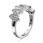 D'Joy Moissanite MUM Band Ring in Platinum Overlay Sterling Silver