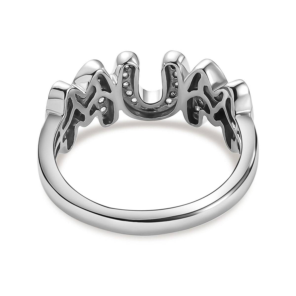 Moissanite Cluster Ring in Platinum Sterling Silver V32539010 9