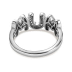 D'Joy Moissanite MUM Band Ring in Platinum Overlay Sterling Silver