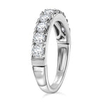 Moissanite Band Ring in Rhodium Overlay Sterling Silver 0.96 Ct.