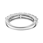 Moissanite Band Ring in Rhodium Overlay Sterling Silver 0.96 Ct.