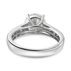 Designer Inspired - Moissanite Solitaire Shoulder Set Ring in Rhodium Overlay Sterling Silver 2.15 Ct