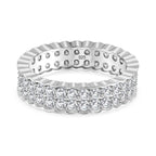 Moissanite Band Ring in Rhodium Sterling Silver 2.00 Ct.