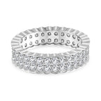 Moissanite Band Ring in Rhodium Sterling Silver 2.00 Ct.