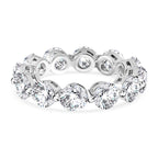 Moissanite Full Eternity Band Ring in Rhodium Overlay Sterling Silver 6.00 ct