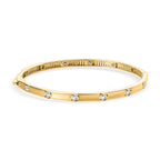 Moissanite Bangle (Size - 7.5) in 18K Yellow Gold Vermeil Plated Sterling Silver 1.20 Ct, Silver Wt. 12.86 Gms