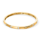 Moissanite Bangle (Size - 7.5) in 18K Yellow Gold Vermeil Plated Sterling Silver 1.20 Ct, Silver Wt. 12.86 Gms