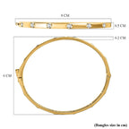 Moissanite Bangle (Size - 7.5) in 18K Yellow Gold Vermeil Plated Sterling Silver 1.20 Ct, Silver Wt. 12.86 Gms