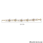 GP Celestial Dream Collection - Moissanite Bracelet (Size - 8) in 18K Yellow, Rose Gold Vermeil & Platinum Plated Sterling Silver 3.13 Ct, Silver Wt. 18.05 Gms