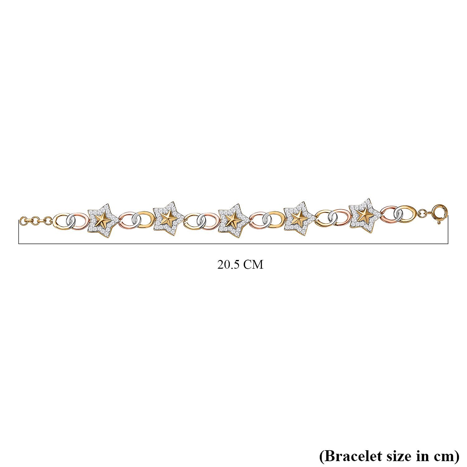 GP Celestial Dream Collection - Moissanite Bracelet (Size - 8) in 18K Yellow, Rose Gold Vermeil &amp; Platinum Plated Sterling Silver 3.13 Ct, Silver Wt. 18.05 Gms 7732013 4