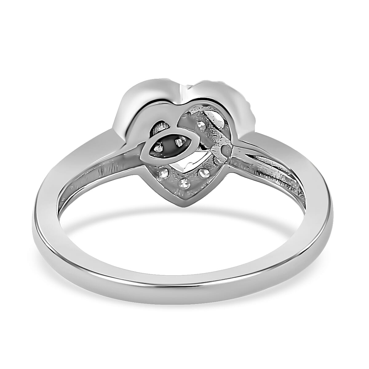 GP Amore Collection - Moissanite Heart Ring in 3 Tone Plated Sterling Silver 7740541 4