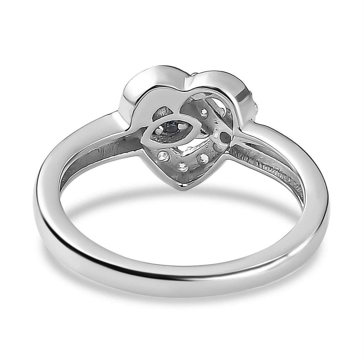 GP Collection - Moissanite Heart Knot Ring in Platinum and 18K Vermeil Yellow and Rose Gold Plated Sterling Silver 0.24 ct  0.236  Ct. 7781401 5