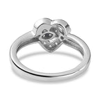 GP - Moissanite Heart Ring in 18K Vermeil YG, RG & Platinum Plated Sterling Silver