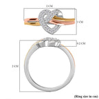 GP - Moissanite Heart Ring in 18K Vermeil YG, RG & Platinum Plated Sterling Silver