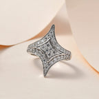 GP Celestial Dream Collection - Moissanite Ring in Platinum Overlay Sterling Silver 1.46 Ct