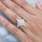 GP Celestial Dream Collection - Moissanite Ring in Platinum Overlay Sterling Silver 1.46 Ct
