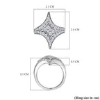 GP Celestial Dream Collection - Moissanite Ring in Platinum Overlay Sterling Silver 1.46 Ct