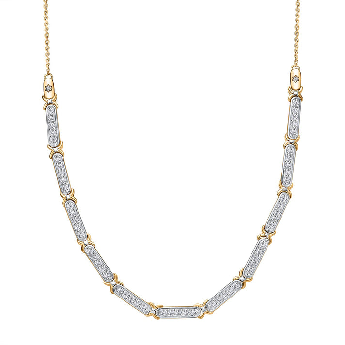 GP Celestial Collection - The Night Queen Moissanite Star Necklace (Size 20) in Rhodium Overlay and 18K Gold Vermeil Plated Sterling Silver 7861510 1