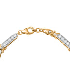 GP Celestial Collection - The Night Queen Moissanite Star Bracelet(Size 7.5) in Rhodium Overlay & 18K Gold Vermeil Sterling Silver