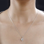 GP Amore Heart Collection - Moissanite Heart Pendant with Chain (Size 20) in 18K Vermeil YG, RG & Rhodium Plated Sterling Silver