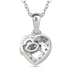 GP Amore Heart Collection - Moissanite Heart Pendant with Chain (Size 20) in 18K Vermeil YG, RG & Rhodium Plated Sterling Silver