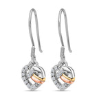 GP Amore Collection - Moissanite Heart Earrings in 3 Tone Plated Sterling Silver