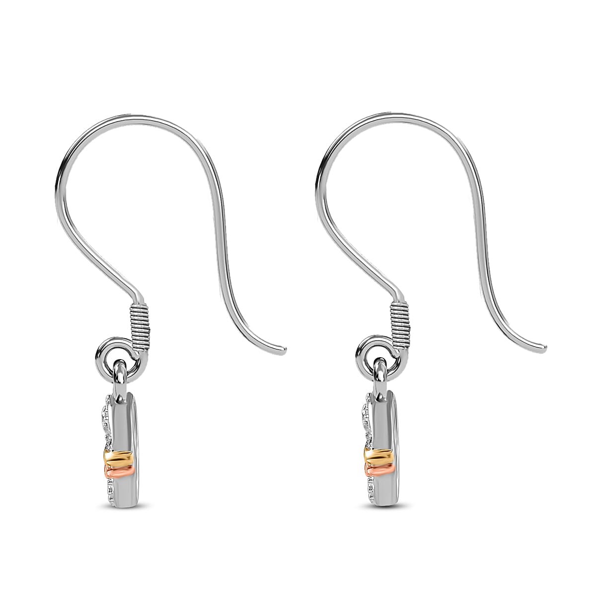 GP Amore Collection - Moissanite Heart Earrings in 3 Tone Plated Sterling Silver 7740551 5