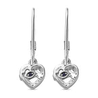 GP Amore Collection - Moissanite Heart Earrings in 3 Tone Plated Sterling Silver
