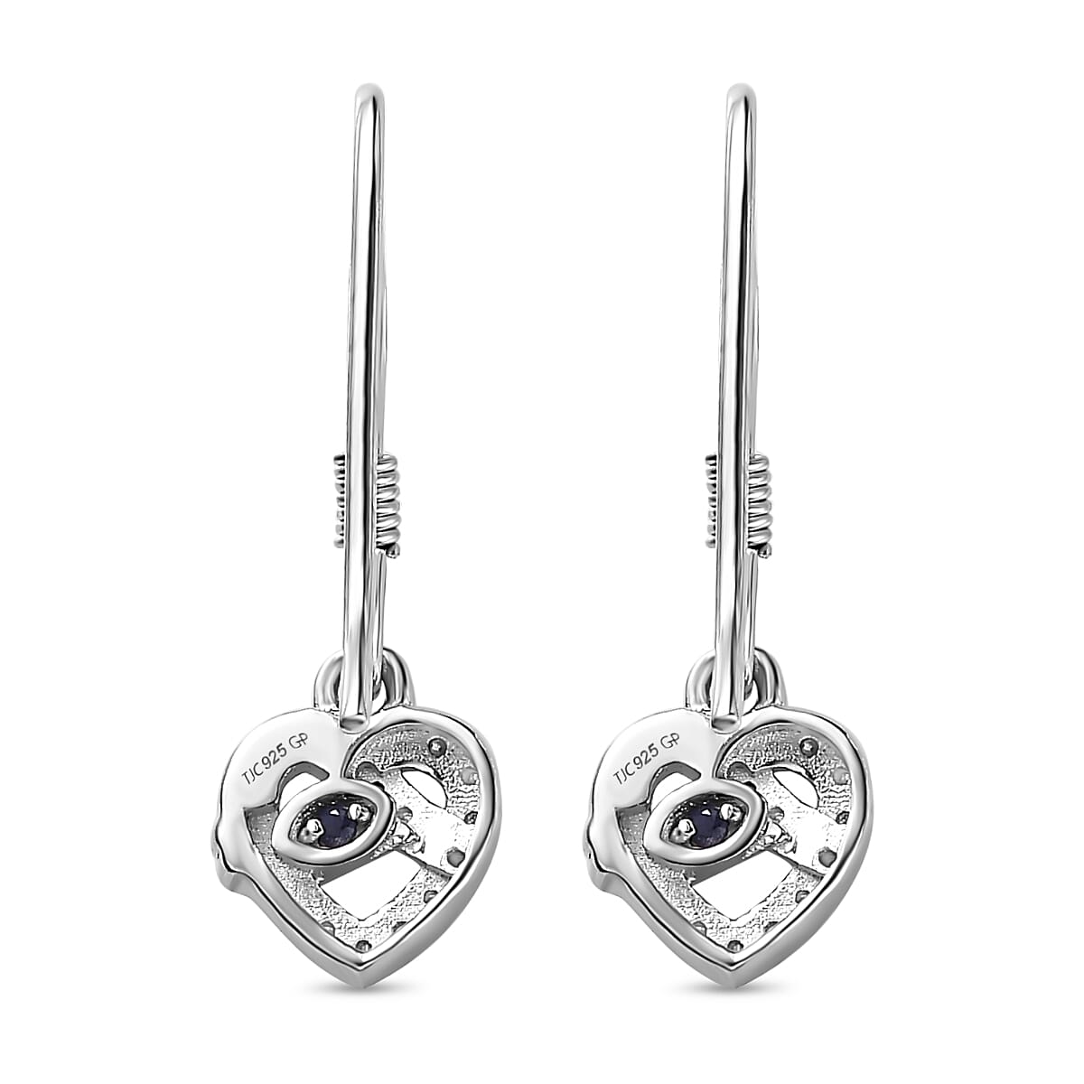 GP Amore Collection - Moissanite Heart Earrings in 3 Tone Plated Sterling Silver 7740551 6