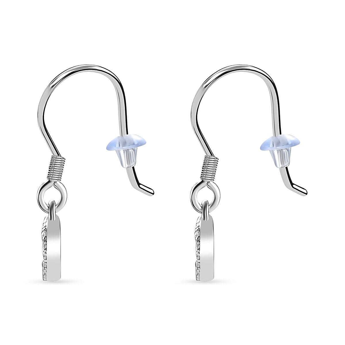 GP Collection - Moissanite Heart Dangle Earrings in in 18K Vermeil Yellow Gold, Rose Gold and Rhodium Plated Sterling Silver 7781414 4