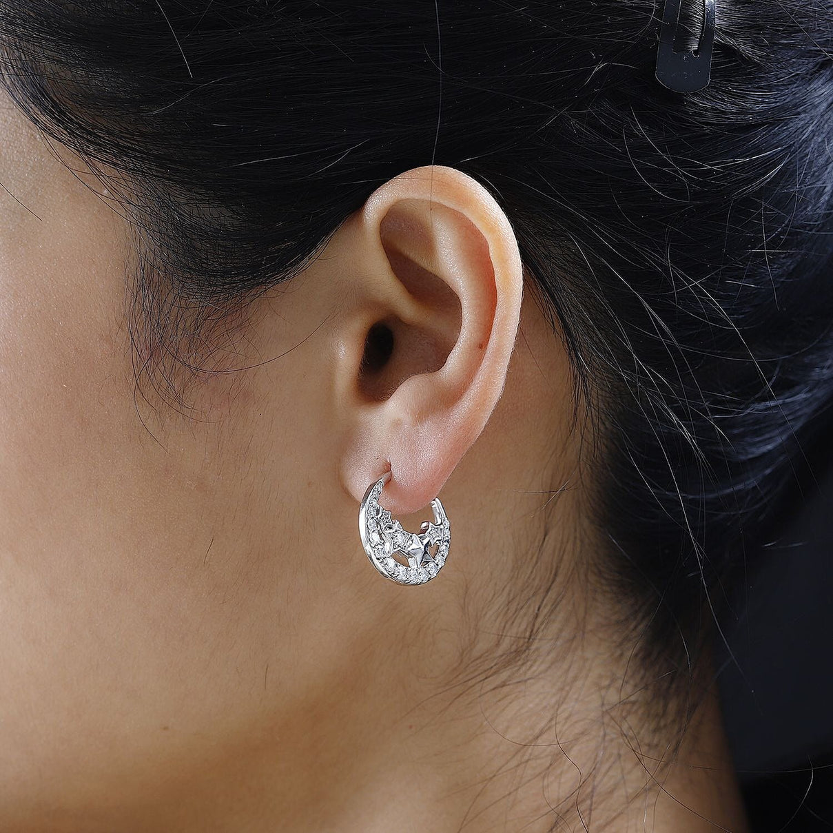 GP Celestial Collection - Moissanite Earrings in Platinum Overlay Sterling Silver 1.42 Ct. 7731242 3