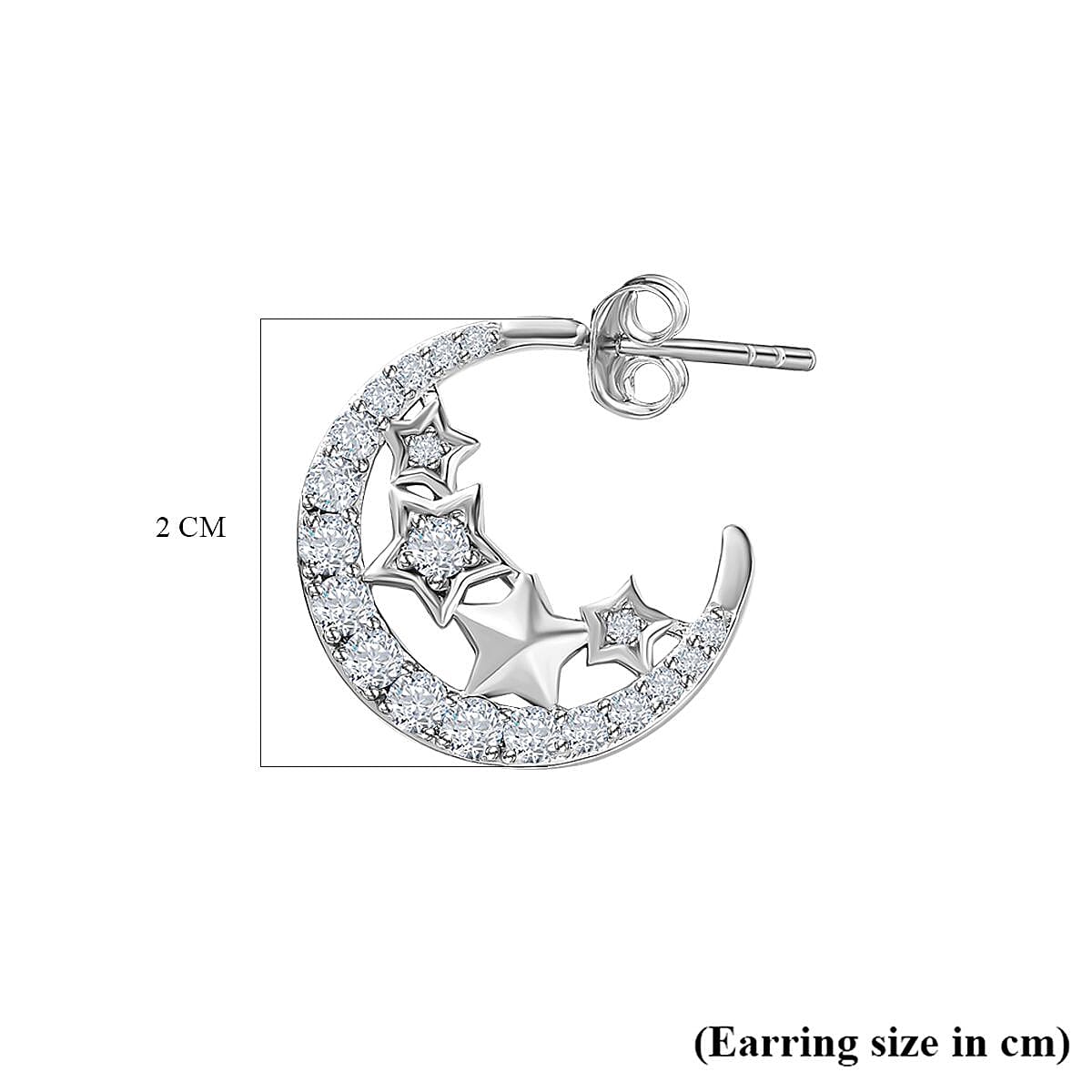 GP Celestial Collection - Moissanite Earrings in Platinum Overlay Sterling Silver 1.42 Ct. 7731242 5