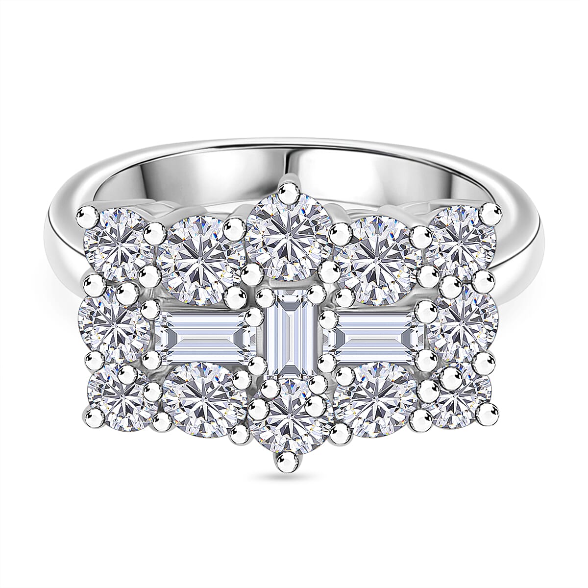 Moissanite Boat Ring in Sterling Silver 2.32 Ct. 8049718 0