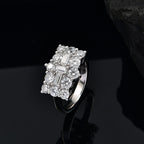 Moissanite Boat Ring in Sterling Silver 2.32 Ct.